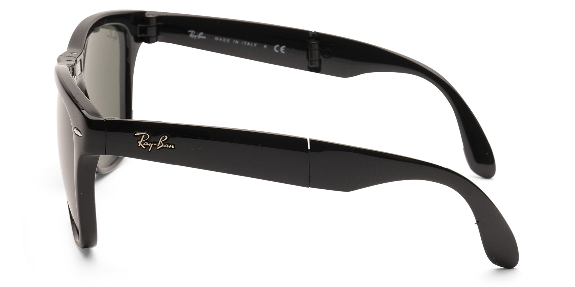 Gloss Black Ray-Ban RB4105 FOLDING WAYFARER Sunglasses — Rectangle