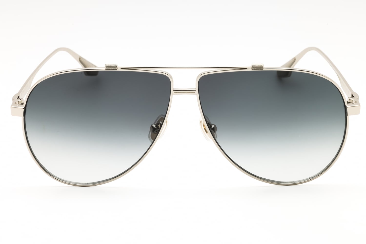 Victoria Beckham Silver Frame Sunglasses with Gray Gradient Lenses Victoria Beckham Navigator Sunglasses VB229S 040 Silver  main image 4