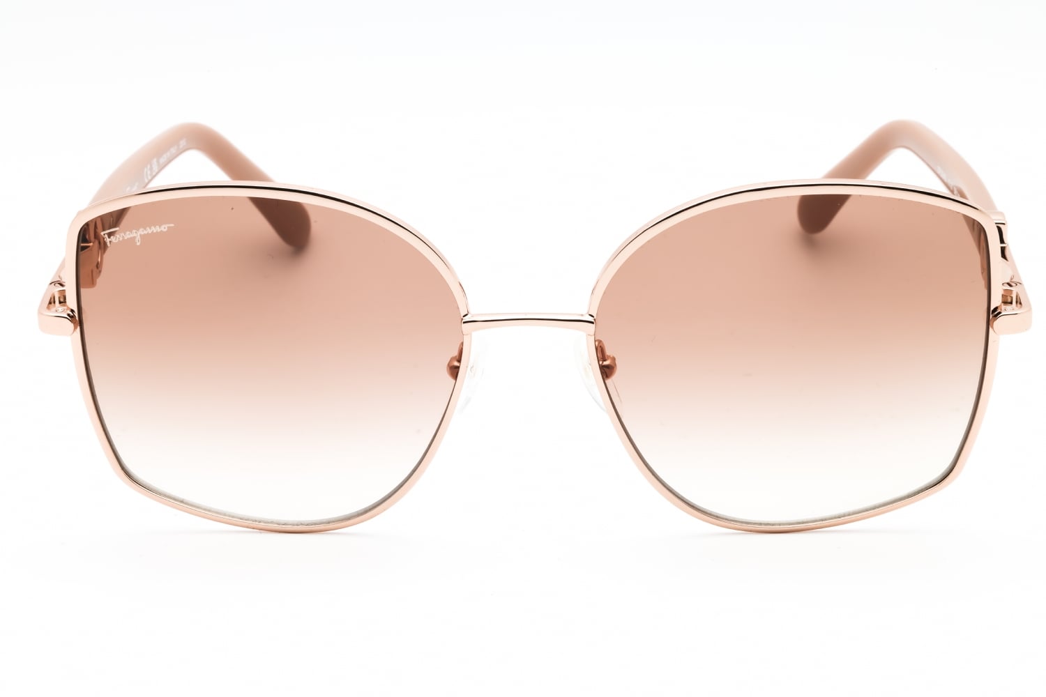 NEW SALVATORE FERRAGAMO women\'s sf302sl sunglasses in rose gold/nude/brown gradi Amazon.com: SALVATORE FERRAGAMO Brown Gradient Square Ladies  main image 2