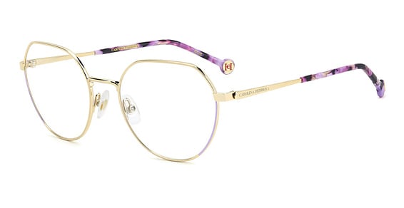 Carolina Herrera HER 0296 - Lilac Gold, Metal, Geometric frame