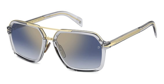 David Beckham DB 7128/S - Grey Gold, Plastic, Rectangle frame
