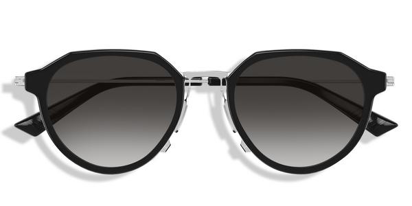 Bottega Veneta BV1331S - Black Silver, Acetate, Round frame
