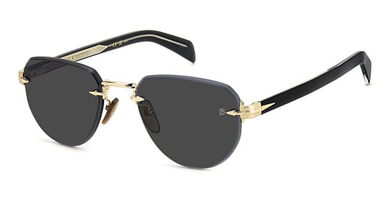 David Beckham DB 7144/S - Rhlir Gold Blck, Metal, Aviator frame