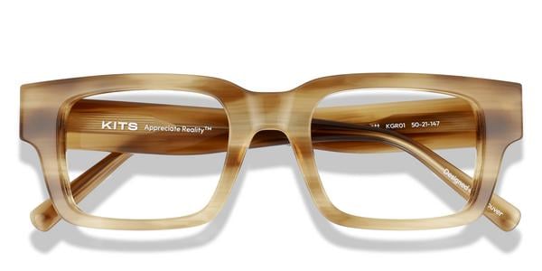 KITS Everett - Shiny Warm Grey Pattern, Acetate, Rectangle frame