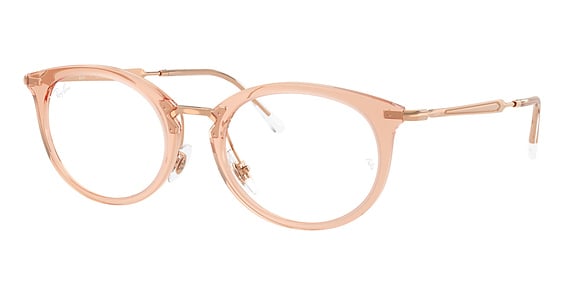 Ray-Ban RX7255 - Transparent Beige, Acetate, Oval frame