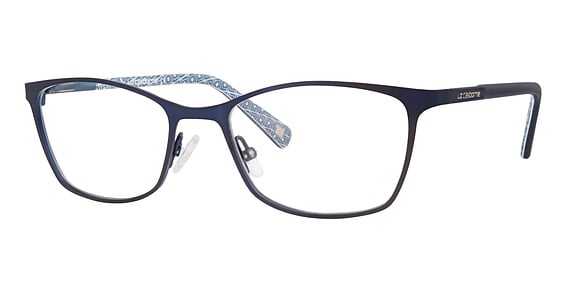Liz Claiborne L 446 - Semi-matte Navy, Stainless Steel, Rectangle frame