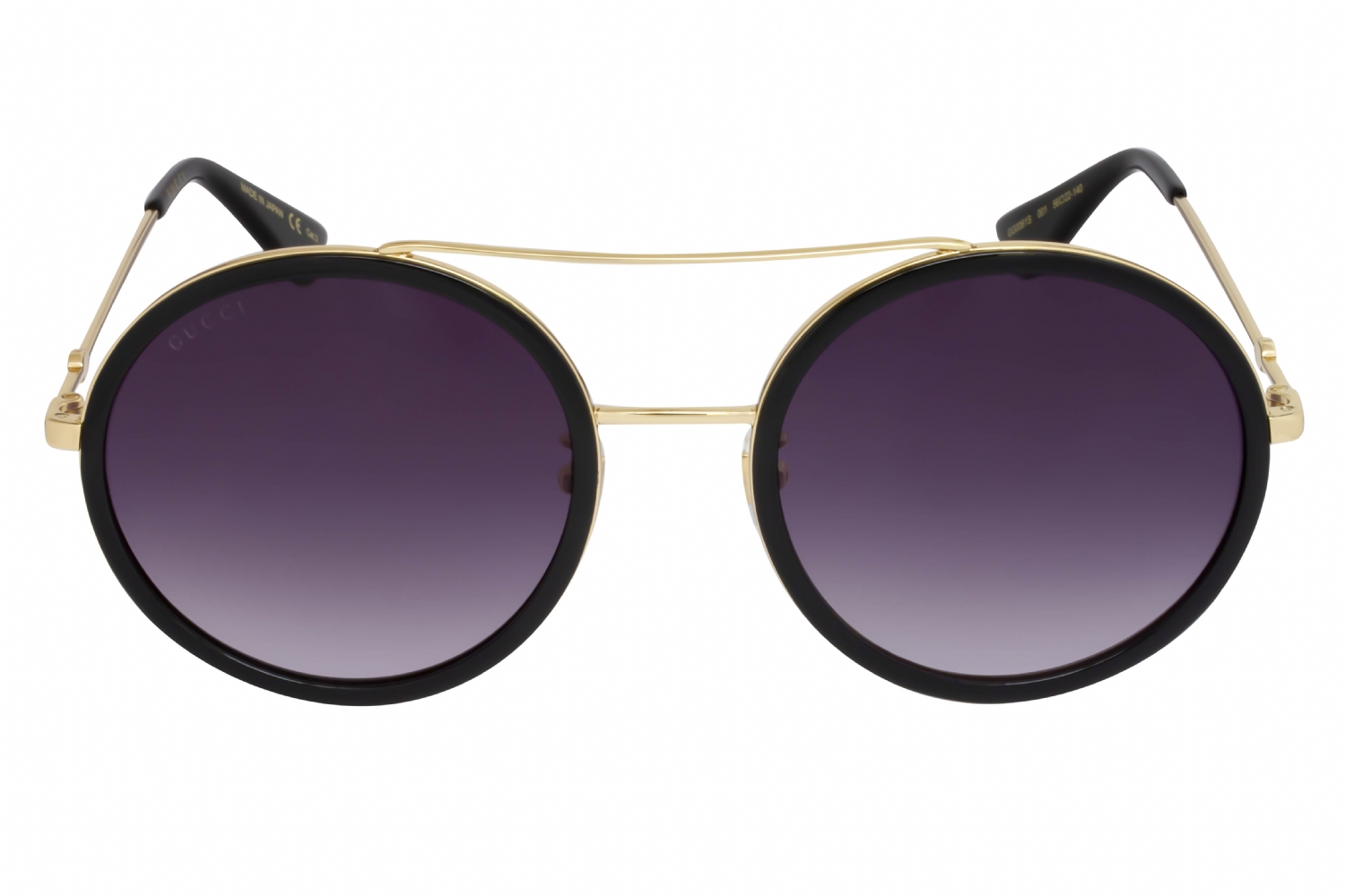 Gucci GG0061S - Black/gold, Metal, Round frame