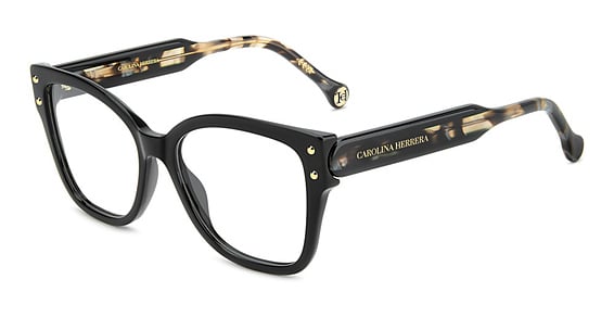 Carolina Herrera HER 0368 - Black, Acetate, Rectangle frame