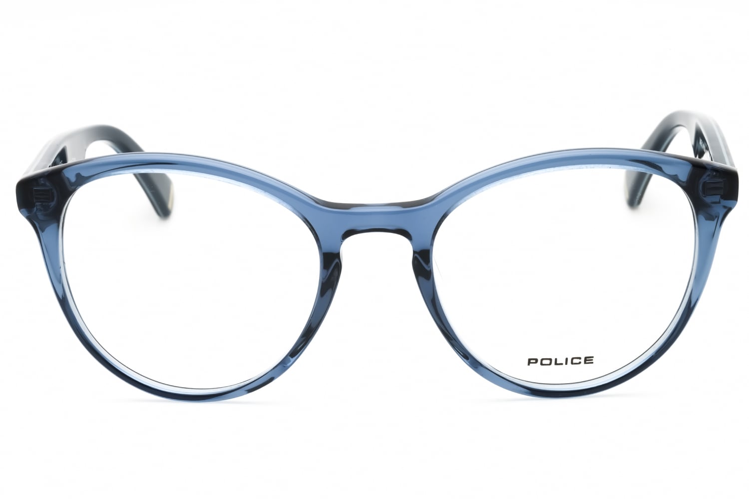 Police VPL764 - Shiny Transparent Blue, Acetate, Round frame