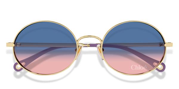 Chloe CH0326S - Gold, Metal, Round frame
