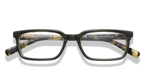 KITS Adler Primo - Grey-Olive Texture / White / Dark Havana, Acetate, Rectangle frame