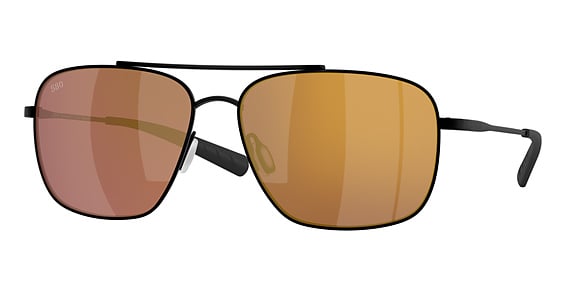 Costa Del Mar 6S6002 CANAVERAL - Satin Black, Titanium, Aviator frame