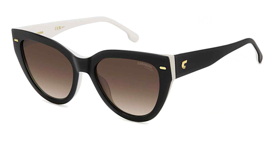 Carrera 3017/S - 80sha Black Whte, Acetate, Cat Eye frame