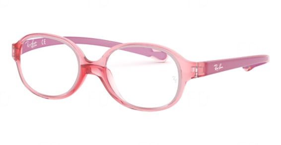 Ray-Ban RY1587 - Transparent Light RED, Acetate, Oval frame