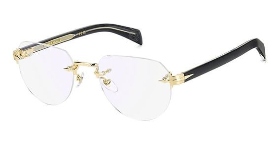David Beckham DB 7145 - Rhl2y Gold Blck, Metal, Aviator frame