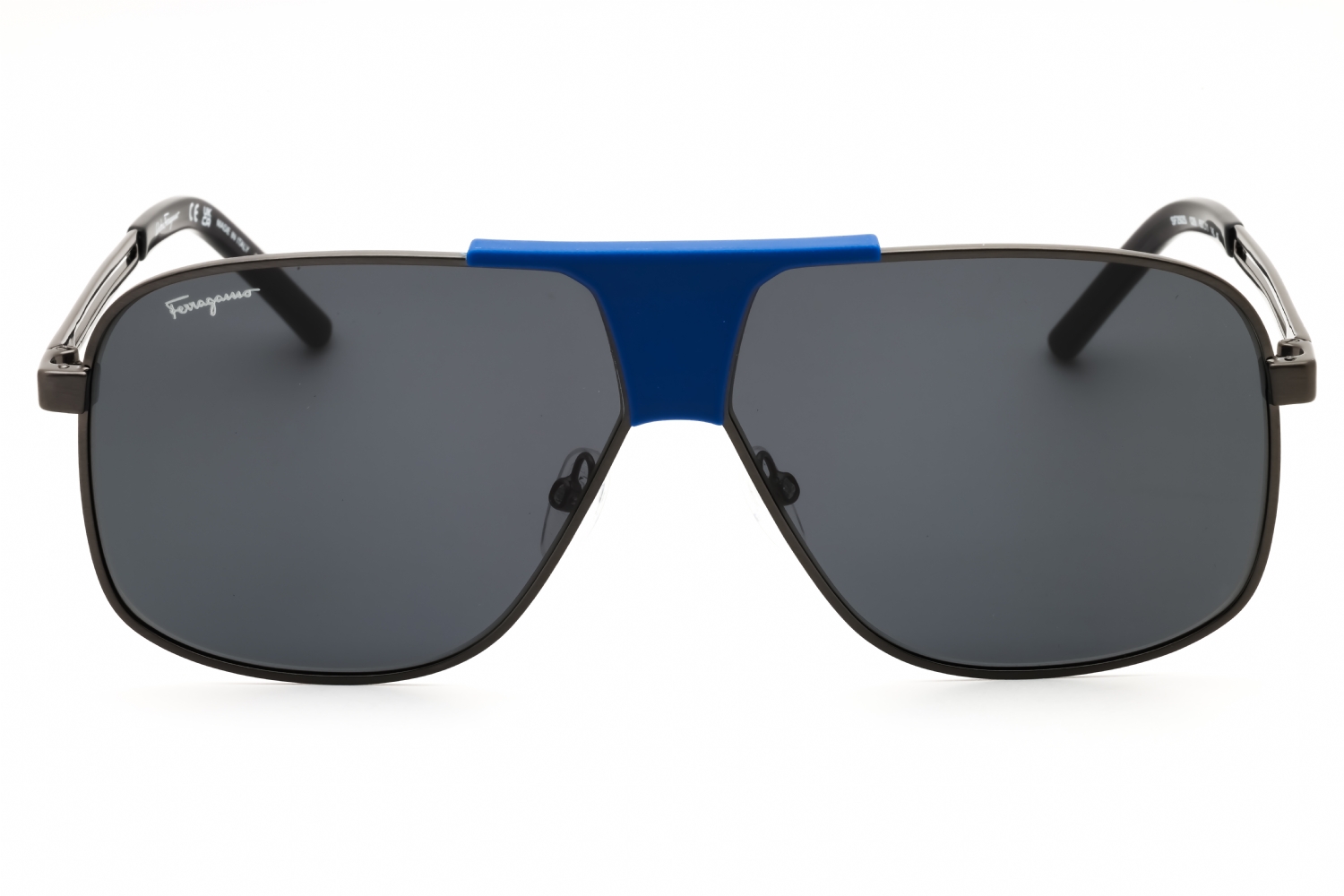 Salvatore Ferragamo SF292S - Dark Ruthenium/blue, Metal, Wrap-Around frame