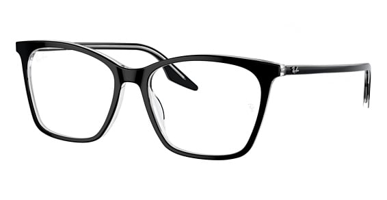 Ray-Ban RX5422 - Black On Transparent, Plastic, Rectangle frame