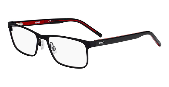 HUGO HG 1005 - Matte Black Red, Stainless Steel, Rectangle frame
