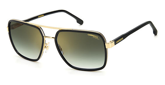 Carrera 256/S - Rhld6 Gold Blck, Stainless Steel, Rectangle frame