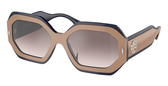 Tory Burch TY7192U - Navy Beige Lam, Plastic, Geometric frame