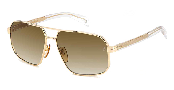 David Beckham DB 7102/S - Gd Crystal, Metal, Aviator frame