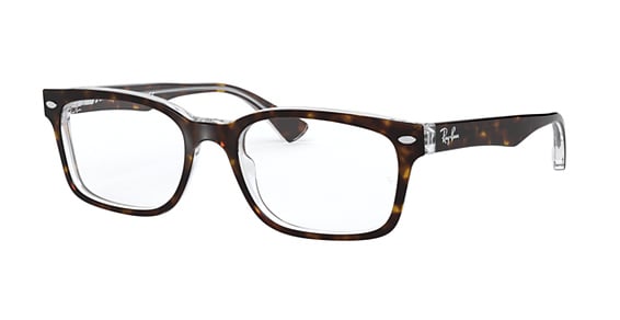 Ray-Ban RX5286 - Havana On Transparent, Plastic, Oval frame