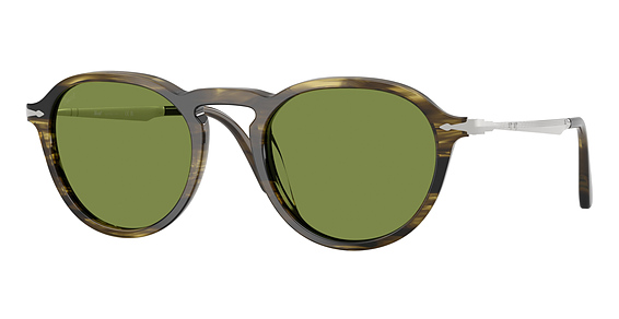 Persol PO3383S - Striped Black And Olive, Plastic, Round frame