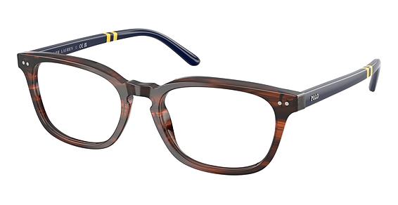 Polo PH2294 - Shiny Striped Brown, Plastic, Oval frame