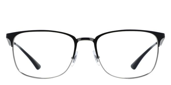 Ray-Ban RX6421 - Matte Black on Silver, Metal, Rectangle frame