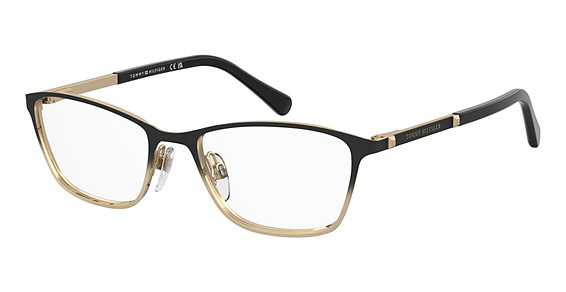 Tommy Hilfiger TH 2372 - Black Gold, Stainless Steel, Cat Eye frame