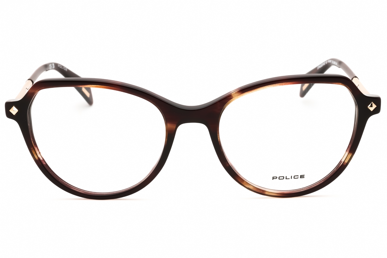 Police VPLM07 - Shiny Transp.olive Brown, Acetate, Cat Eye frame