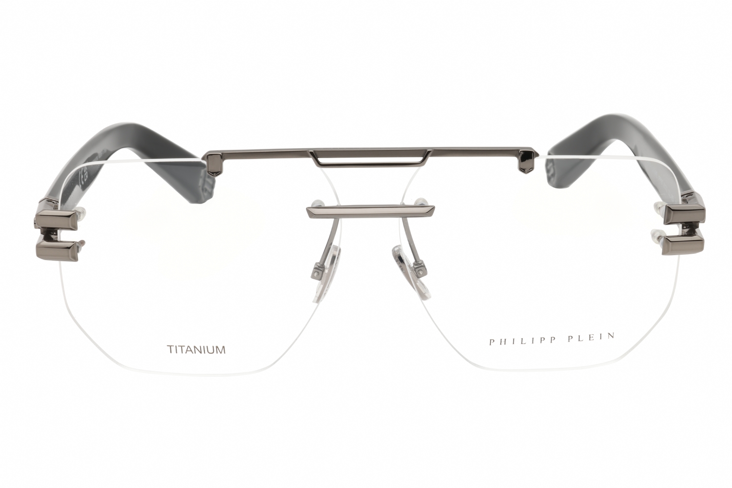 Philipp Plein VPP087M - Shiny Gunmetal, Metal, Rimless frame