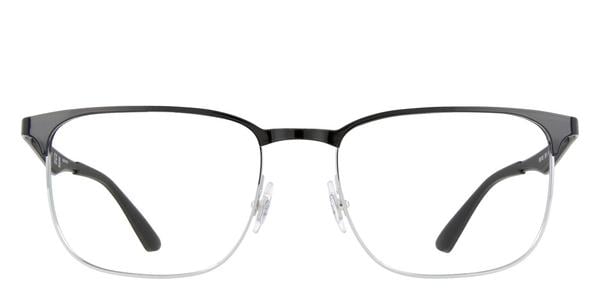 Ray-Ban RX6363 - Black On Silver, Metal, Rectangle frame