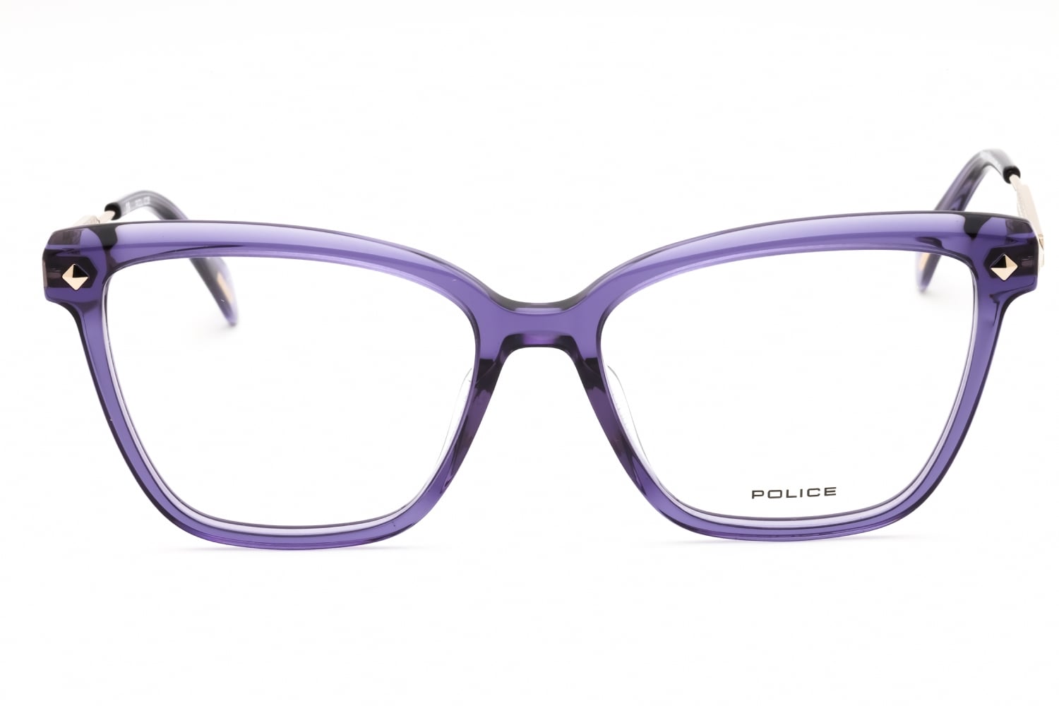 Police VPLG28 - Shiny Transparent Purple, Acetate, Cat Eye frame
