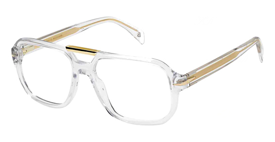 David Beckham DB 7108 - Crystal Gold, Plastic, Rectangle frame