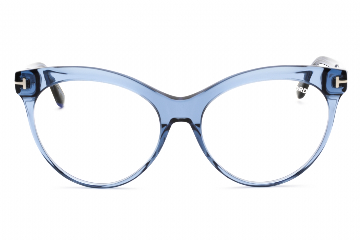 Tom Ford FT5827-B - Shiny Blue/clear, Acetate, Cat Eye frame