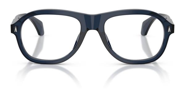 Moncler ME2025U - Shiny Transparent Dark Blue, Acetate, Round frame