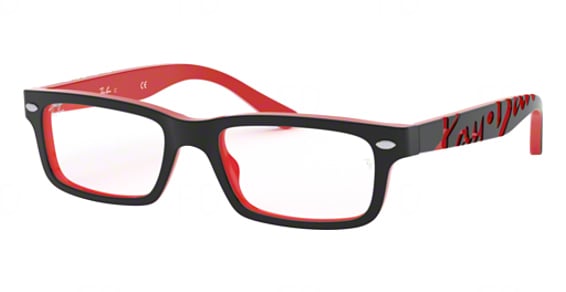 Ray-Ban RY1535 - Black ON RED, Plastic, Rectangle frame