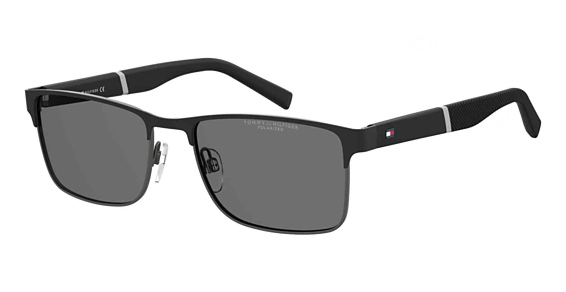 Tommy Hilfiger TH 2040/S - Ti7m9 Mtblk Rut, Stainless Steel, Rectangle frame