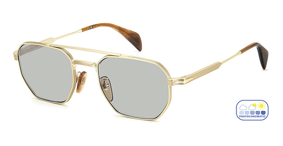 David Beckham DB 1229/S - T5u8j Gd Bwhorn, Metal, Aviator frame