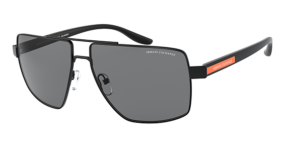 Armani Exchange AX2037S - Matte Black, Metal, Aviator frame