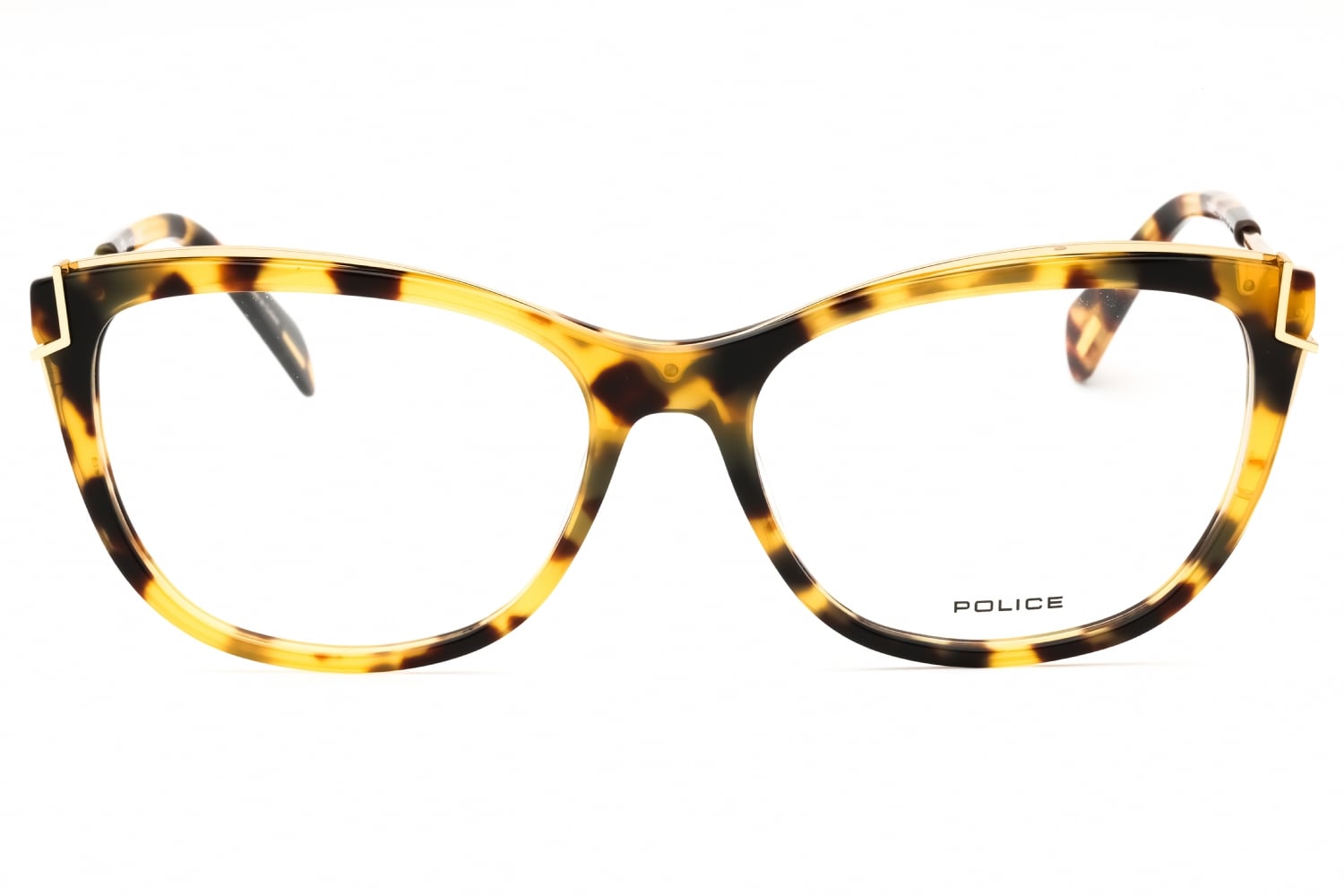 Police VPLA90 - Matte Yellow Havana, Acetate, Cat Eye frame