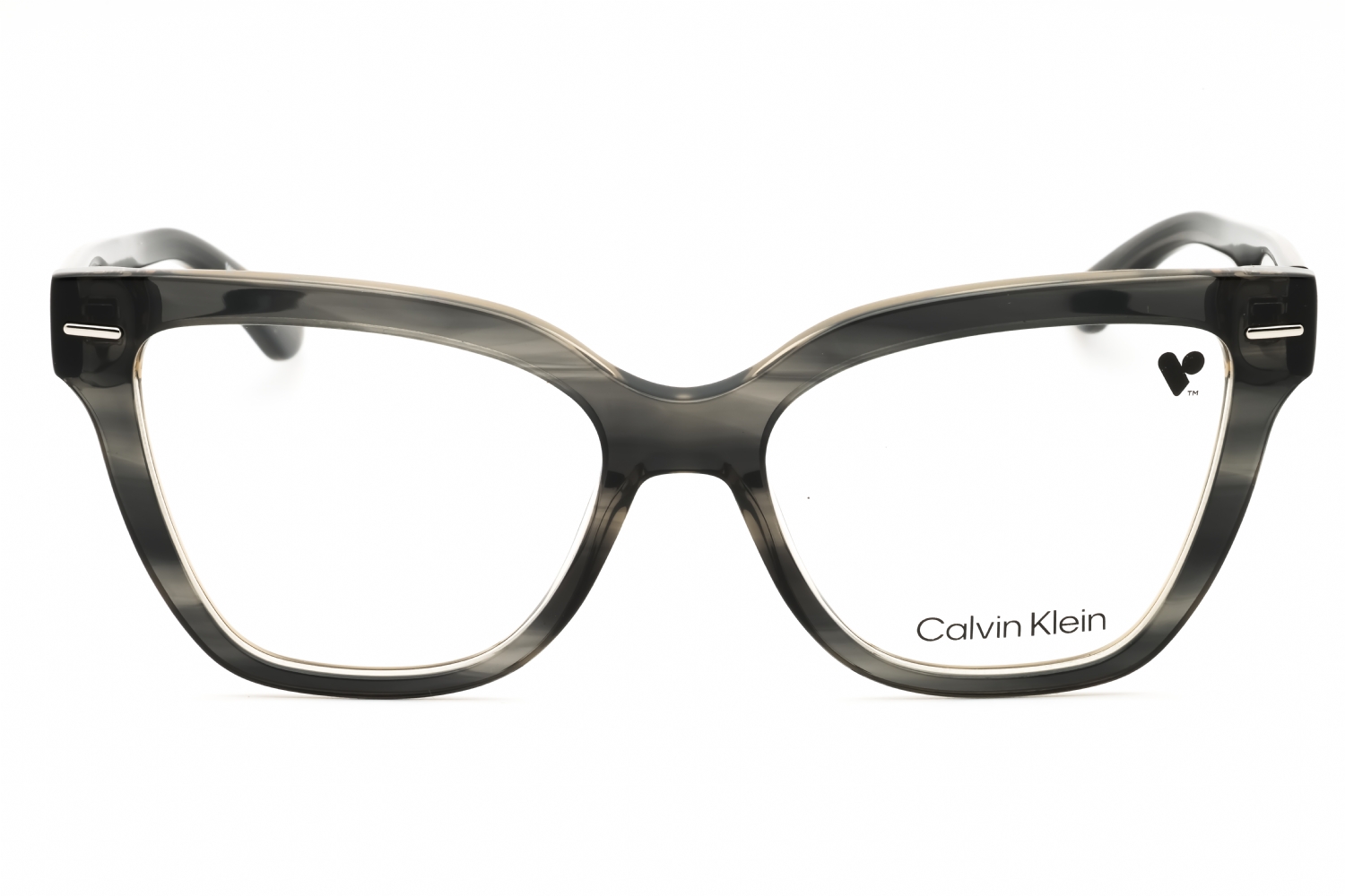 Calvin Klein CK23543 - Striped Grey, Acetate, Cat Eye frame
