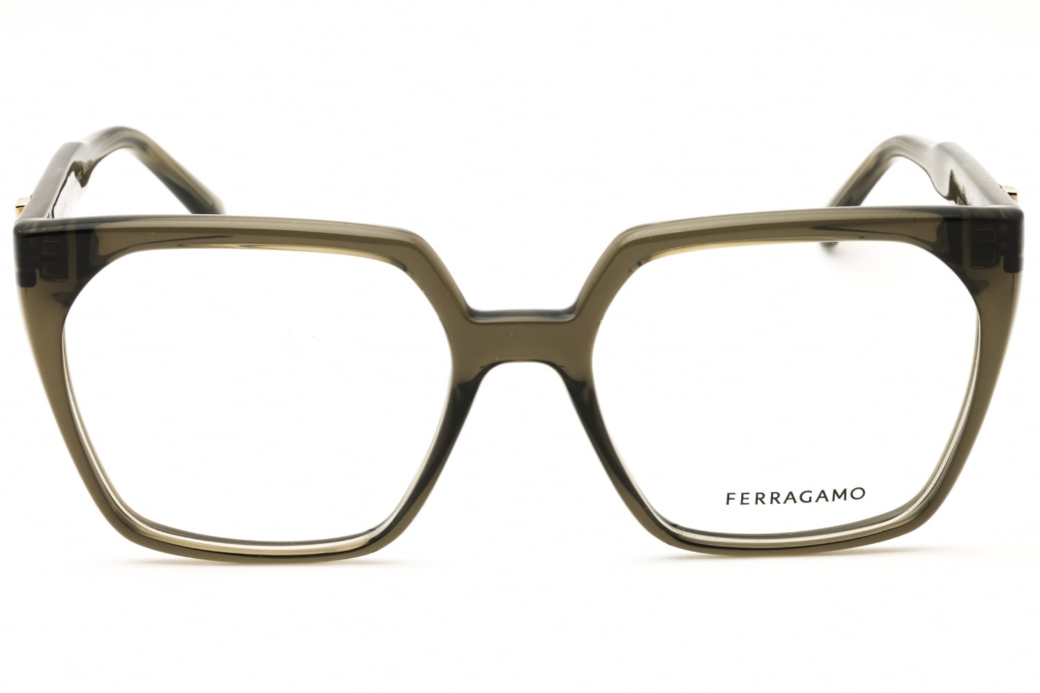 Salvatore Ferragamo SF3042E - Transparent Khaki, Acetate, Rectangle frame