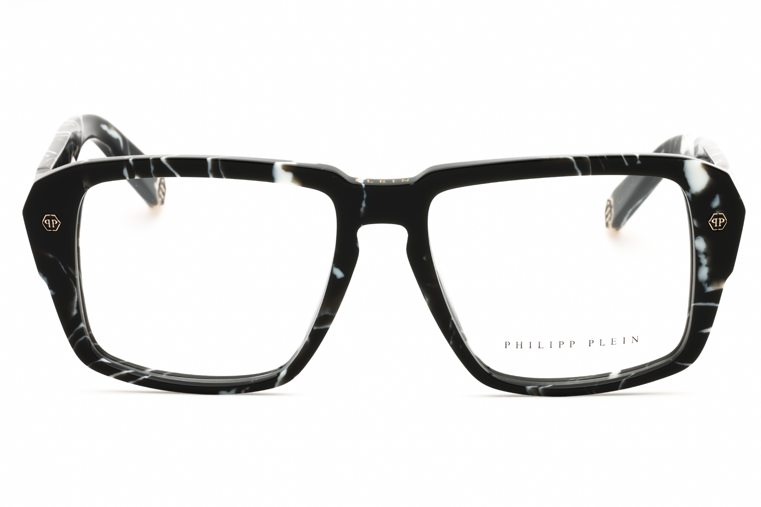 Philipp Plein VPP081 - Marbled Black, Plastic, Rectangle frame