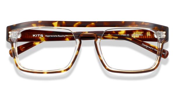 KITS Grayson - Dark Havana/Clear, Acetate, Flat-Top frame