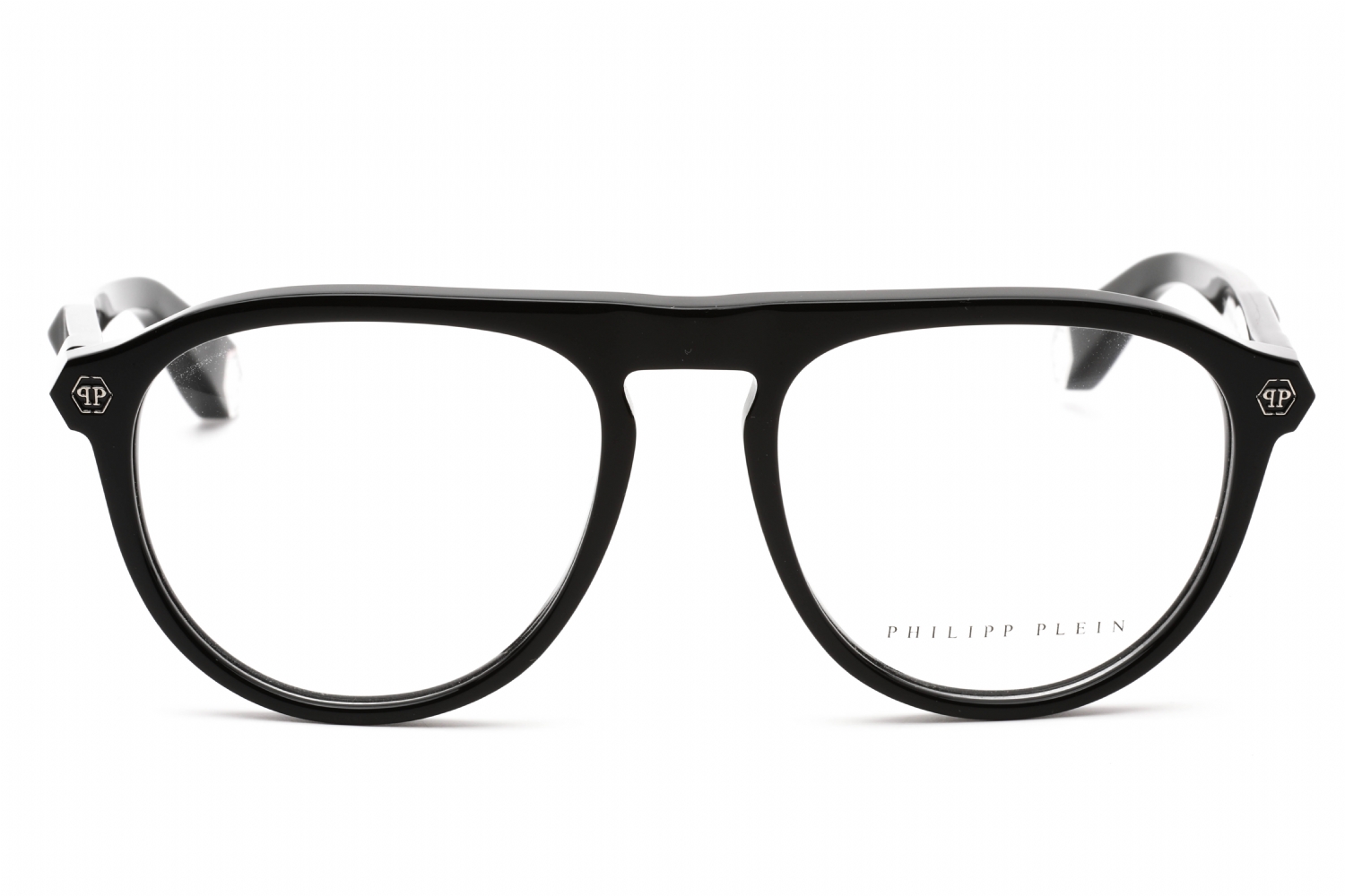 Philipp Plein VPP016M - Shiny Black, Plastic, Round frame