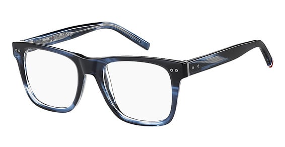 Tommy Hilfiger TH 85 - Blue Horn, Acetate, Rectangle frame