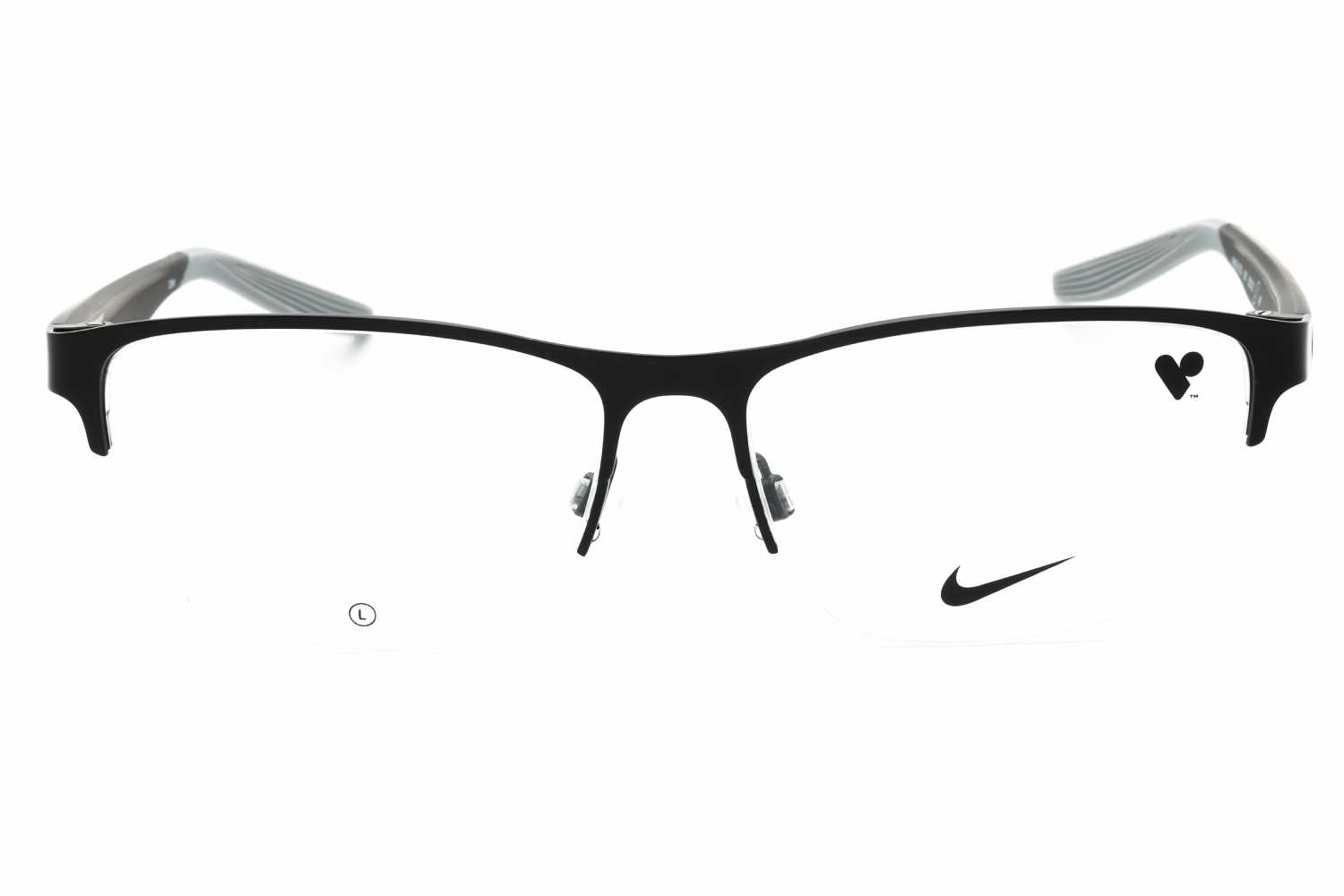 Nike NIKE 8153 - Satin Black/matte Black, Metal, Rectangle frame