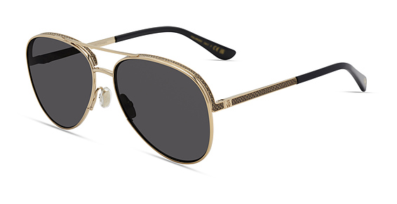 Stuart Weitzman WZN 8004/G/S - Rhlm9 Gold Blck, Metal, Aviator frame